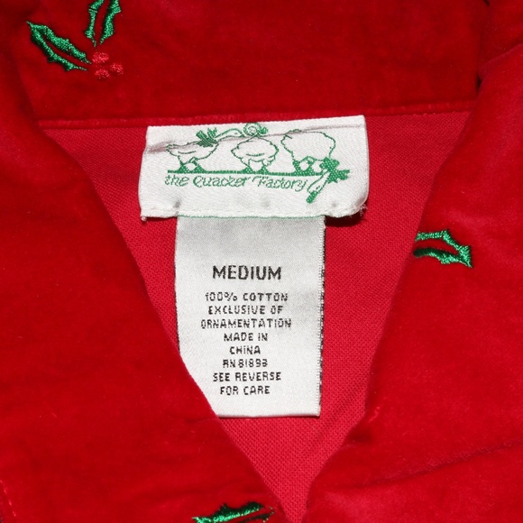 Christmas Quaker Factory Sz M Red Holly Jacket - Picture 7 of 7